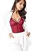 Mflying Women's Sexy Lace Deep V Neck Backless Mesh Bodysuit Thong Lingerie (Large, Wine Red)