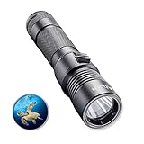 Abom Pro Diving Flashlight Kit, 1000 Lumen Bright LED Submarine Light Scuba Safety Lights Waterproof Underwater Torch with Rechargeable Battery for Outdoor Under Water Sports, Black