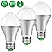 DEAL Motion Sensor LED Light Bulb,Minger 9W Smart PIR Lamp, Auto On/Off Night Security Lights for Stairs, Garage, Corridor, Walkway, Yard, Hallway, Patio, Carport (E26/E27, 800lumen,Warm White, 3Pack)