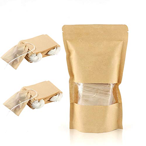Amian Shop Tea Filter Bags,300 Pieces Disposable Tea Bag Paper Tea Infuser with Drawstring Safe Strong Penetration Unbleached Paper for Loose Leaf Tea and Coffee - Thumbnail 6