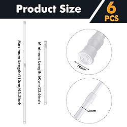 6 Pcs Black and White Sliding Door Security Bar