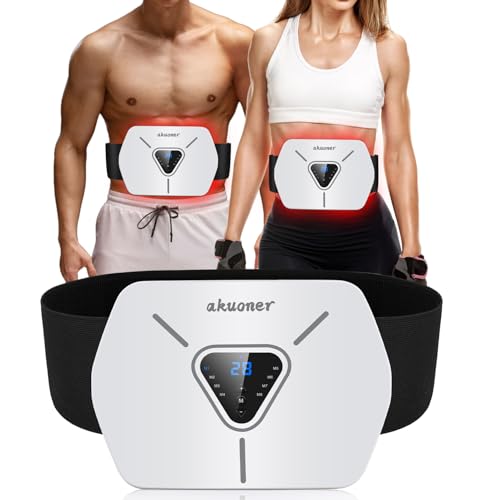 WaJiu EMS Muscle Stimulator, 3D All-in-one Abs Trainer Muscle Stimulator, 8 Modes & 30 Levels, Portable Stomach Toning Belt for Men & Women, Home Office
