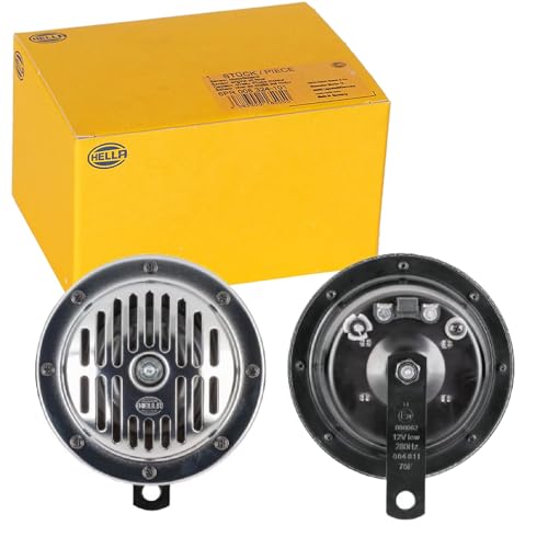 HELLA Clacson,HEAVY DUTY HORN S130 SET,24V,118dB(A),Gamma frequenze,280/380Hz,Tono basso/Tono alto,elettrico,Colore alloggiamento/sede,cromo / nero,Quantita,2,3CB 004 811-071