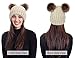 Arctic Paw Beanie for Women Womens Winter Hats Cable Knit Pom Pom Beanie with Faux Fur Ears Beige