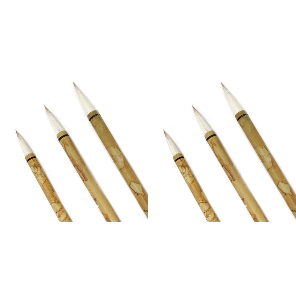 Artway Chinese Brush Set x 3 - Small, Medium & Large (Pack of 2)