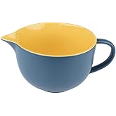 Gaolinci Contrast Color Kitchen Ceramic Mixing Bowl, 1 Quart Large Bowl, with Pouring Spout and Handle