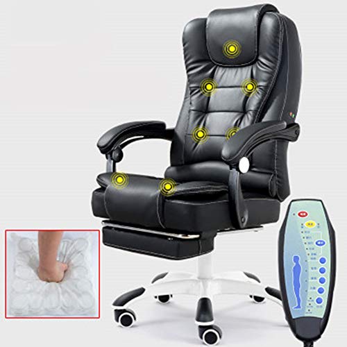 Ergonomic PC Gaming Chair with Headrest Massage and Lumbar Massage Support, Height Adjustable Swivel with Retractable Footrest Support Reclining Executive Office,C
