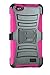 Huawei Raven LTE H892L Armor Case, The3Knights[TM] Armor Case Stand w/ Holster & Swivel Belt Clip Combination +The3Knights[TM] Classic Stylus Pen (PINK)
