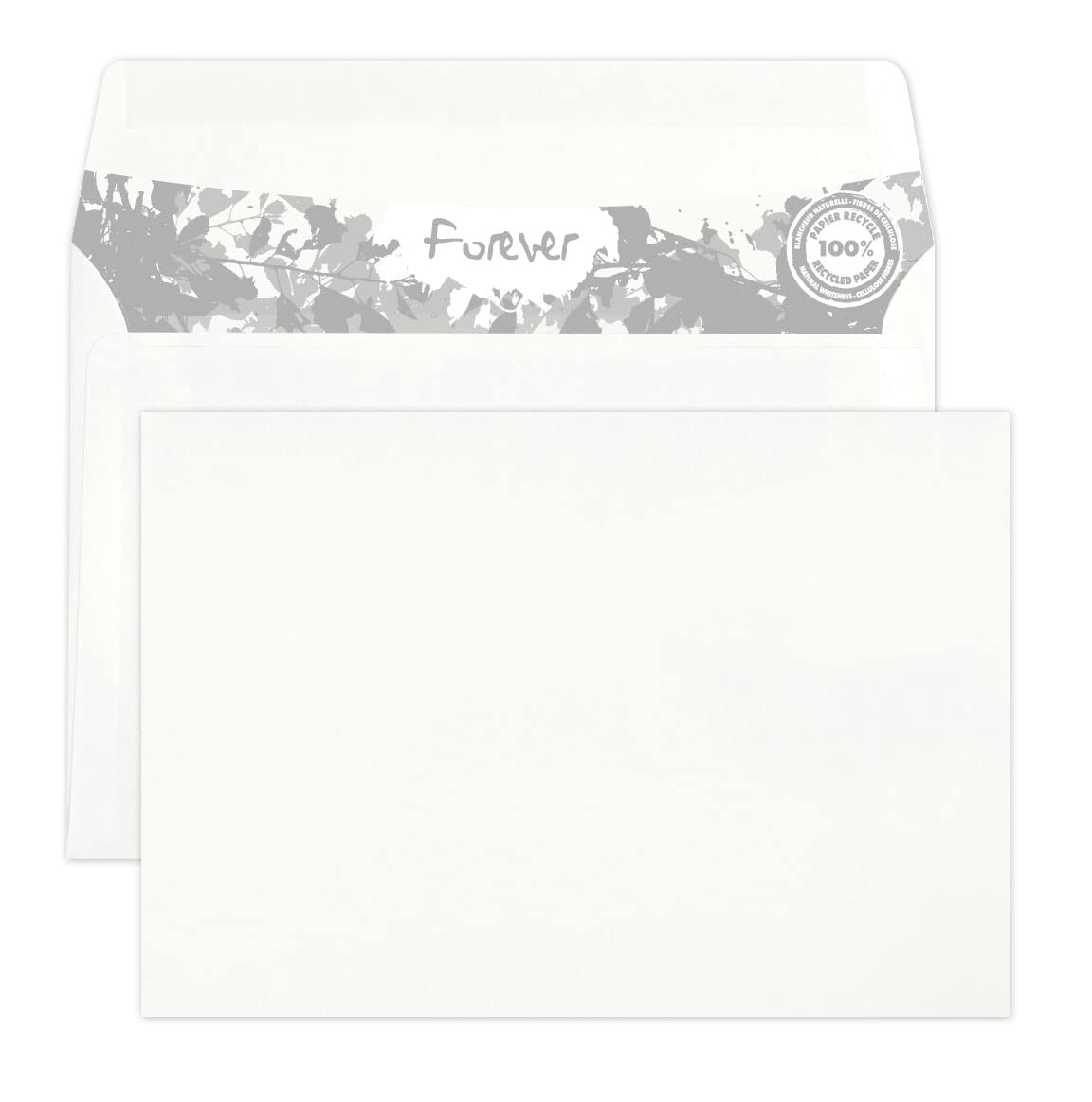 Clairefontaine 65946C - Box of 500 Forever Envelopes - 100% recycled - Size: C6-114x162mm - Self-Adhesive - 80g/m² - White Colour - Manufactured in France — image 1