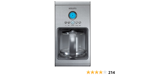 Krups KM1000 Prelude cafetera con LCD analogue-style reloj, plata, 10-cup :  Amazon.com.mx: Hogar y Cocina