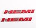 Hemi Emblem Badge Sticker for Dodge Charger Ford Jaguar Ram 1500 Challenger Jeep Grand CherokeeHot 2 Kinds (2pcs Chrome) (Red)