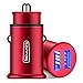 TORRAS All Metal Car Charger, Flush Fit 4.8A Fast Dual USB Car Charger Adapter Compatible with iPhone Xs/Xs Max/XR/X / 8/7 / Plus / 6, Galaxy S10 / S9 / S8 and All 5V USB Devices, Red