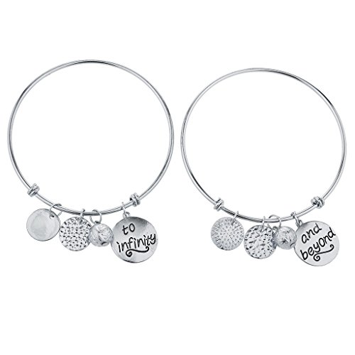 Lux Accessories Silvertone to Infinity and Beyond BFF Charm Bracelets
