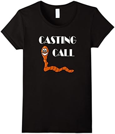 Womens Casting Call Worm T Shirt - Gardening Vermiculture Funny Large Black