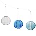 3 Blue Solar Hanging Nylon Lanterns, 12
