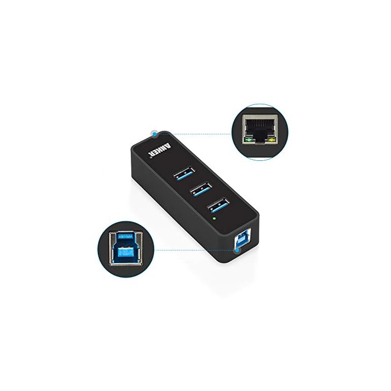 Anker 3Port USB 3.0 HUB with 10/100/1000 Gigabit Converter (3