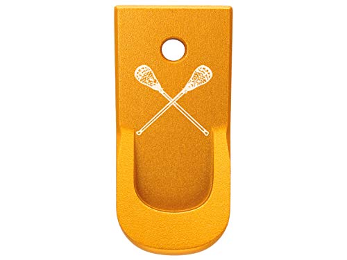 for Ruger LCP II Finger Extended Magazine Base Plate .380 NDZ Gold Lacrosse Sticks Crossed - Thumbnail 3