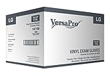 VersaPro 115LCS 100 Vinyl Exam Gloves, Powder-Free, Large  (Pack of 10)