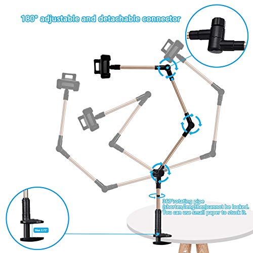 cshare Adjustable Tablet Stand Holder, Flexible Lazy Phone Tablet Mount Bracket Clamp, Swing Arm Kids Fire Tablet Stands for Bed Desk Kitchen Compatible with 12.9 iPad Pro, Samsung, Kindle, NS
