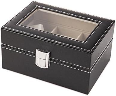 PU Faux Leather Watch Box Wrist Watches Display Storage Box Case with Cushion Gift Jeweler Bracelets Bangles Box Transparent Plastic Shell