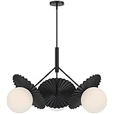 Alora Mood CH501334MBOP Plume Chandelier, Matte Black/Opal Glass