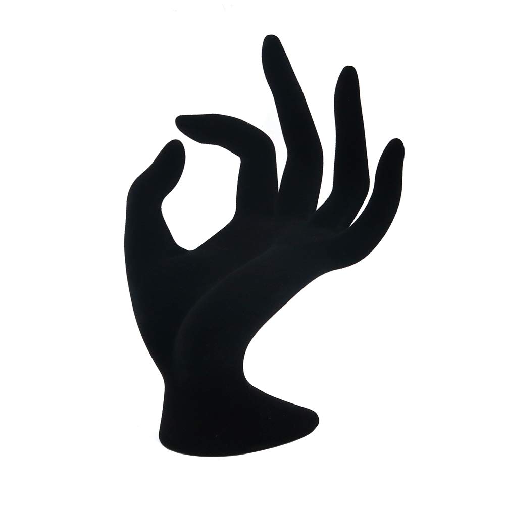 Shiwaki Item plastic shelf OK hand model display props storage display rack(Black velvet)