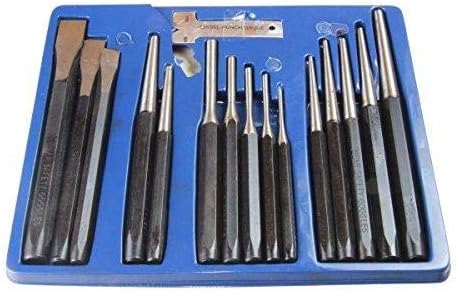 US PRO 16 Pc Punch and Chisel Set with Tray B2071