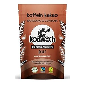 Koawach Pur Kakaopulver Trinkschokolade – Koffein Kakao Zuckerfrei Guarana Vegan heiße Schokolade Getränk ohne Zucker…