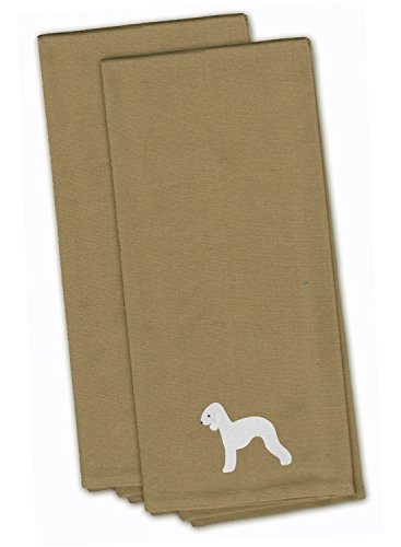 Caroline's Treasures BB3394TNTWE Bedlington Terrier Tan Embroidered Towel Set o…