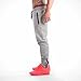 Ouber Men's Fitted Jogger Pants Gym Workout Running Sweatpants with Zipper Bottom (Gray,S)