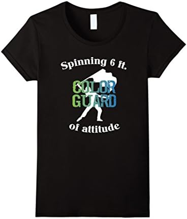 Women's Spinning 6 Ft of Attitude Color Guard Pride T-Shirt Small Black