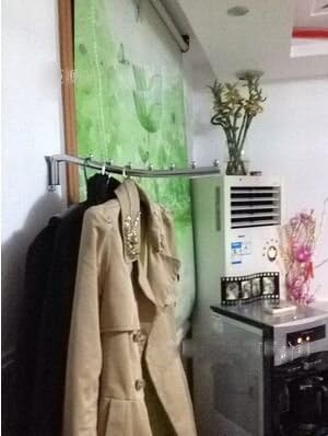 Disumos Wall-Mounted Stainless Steel Swing Arm Holder Clothes Hanger Wagging Clothes Hook