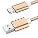AreaJD 2Pack 6ft Braided Micro USB 2.0 Type C Cable with Reversible Connector for New Macbook 12'', Nexus 6P, 5X, OnePlus 2, Lumia 950, 950XL, ChromeBook Pixel, Nokia N1 (Golden and Pink)