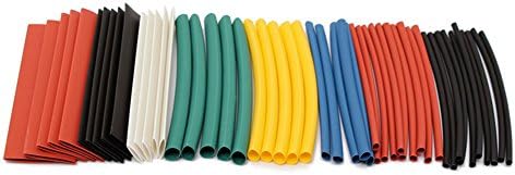 Xinhuaya 50 Pcs 2:1 Heat Shrink Tubing Tube Sleeving Wrap Cable Wire (Full Size, 50Pcs)