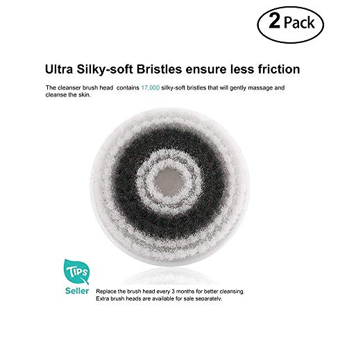 Men Facial Cleansing Brush Waterproof 2 Speed Face Cleanser Exfoliators Scrubber Deep Pore Facial Cleansing Brush Head Replacement (white)