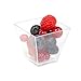 Ilyapa 2oz Plastic Dessert Cups - 50 Pack Mini Dessert Cups with Spoons - Clear Reusable Small Appetizer Cup for Cheesecake Shooters, Chocolate Mousse, Parfait - Party and Catering Supplies - Square