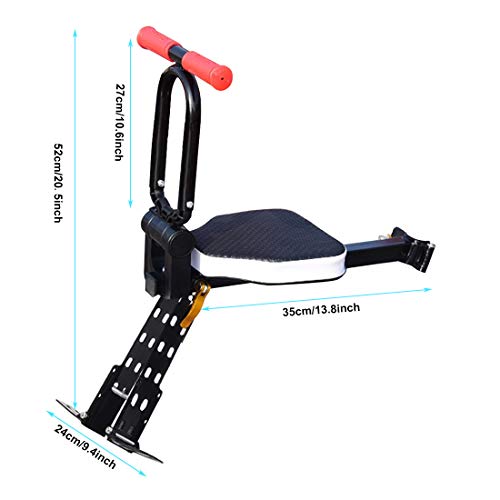 Together-life Front Mounted Child Bike Seats, Foldable Ultralight Baby Kids' Bicycle Carrier with Handrail and Pedal for Mountain Bikes, Hybrid Bikes, Fitness Bikes - Thumbnail 4