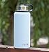 MIRA 12 Oz Stainless Steel Vacuum Insulated Wide Mouth Water Bottle with 2 Caps | Thermos Keeps Cold for 24 Hours, Hot for 12 Hours | Double Walled Powder Coated Travel Flask | Pearl Blue