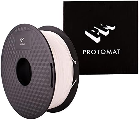 PROTOMAT 3D PLA-1KG1.75-WHT PLA 3D Printer Filament, Dimensional Accuracy +/- 0.02 mm, 1 kg Spool, 1.75 mm, White
