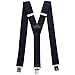 JINIU Mens Adjustable Elastic Braces Suspenders Y-Shape With Strong Clips Heavy Duty Grey