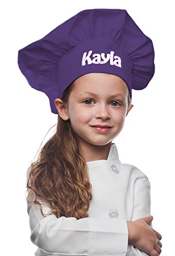 Personalized Purple Kids Chef Hat, Poly/Cotton Twill Fabric
