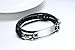 Free Engraving Unisex Stainless Steel Tag with Black Braided Leather Triple Wrap Medical Alert Bracelets