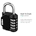 ORIA Combination Lock, 2 Pack Combination Padlock, 4-Digit Locker Lock, Waterproof Anti-Rust Padlock for Gate, Cabinet, School Gym Locker, Fence, Black