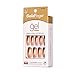 Gold Finger Gel Glam Press on Nail Dark Brown Glitter French Full Cover Luxurious Design, Square shape, Medium Length, MIni Glue Included GF64