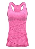 VANIS Women's Yoga Tank Tops Built in Bra Stretchy Activewear Tops Long Workout Shirts Racerback Quick Dry