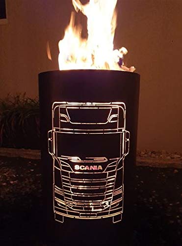 TiKo-Design Feuertonne - Lagerfeuertonne - Feuerkorb mit Scania Truck Motiv â Verleihen Sie Ihrem Garten EIN besonderes Ambiente für unvergessliche Abende mit ihren Trucker Freunden – Bild 4