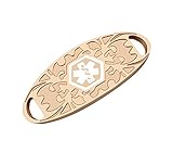 Bracelet ID Tags - Rose Gold Medical Alert ID Identification Tags for Custom Engraved Bracelets