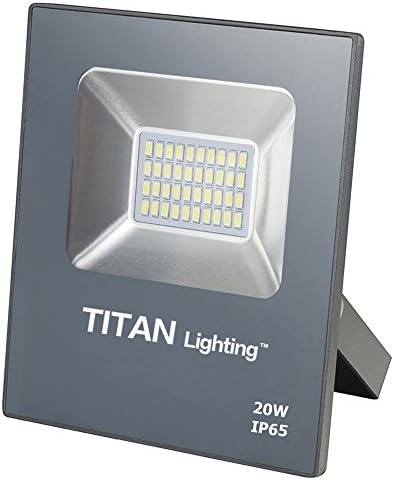 Titanlux Lighting Gray Frameless 20W Led Flood Lights, 100W Halogen/CFL Replacement, 1700LM, 6000K Day Light, Waterproof, 120-277V, Instant on