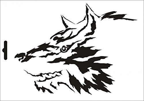 UMR-Design W-605 Wolf Textil- / wallstencil Size A4