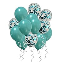 Metallic Teal Balloons Confetti Turquoise Balloons for Baby Shower Birthday Wedding Engagement Party Decorations